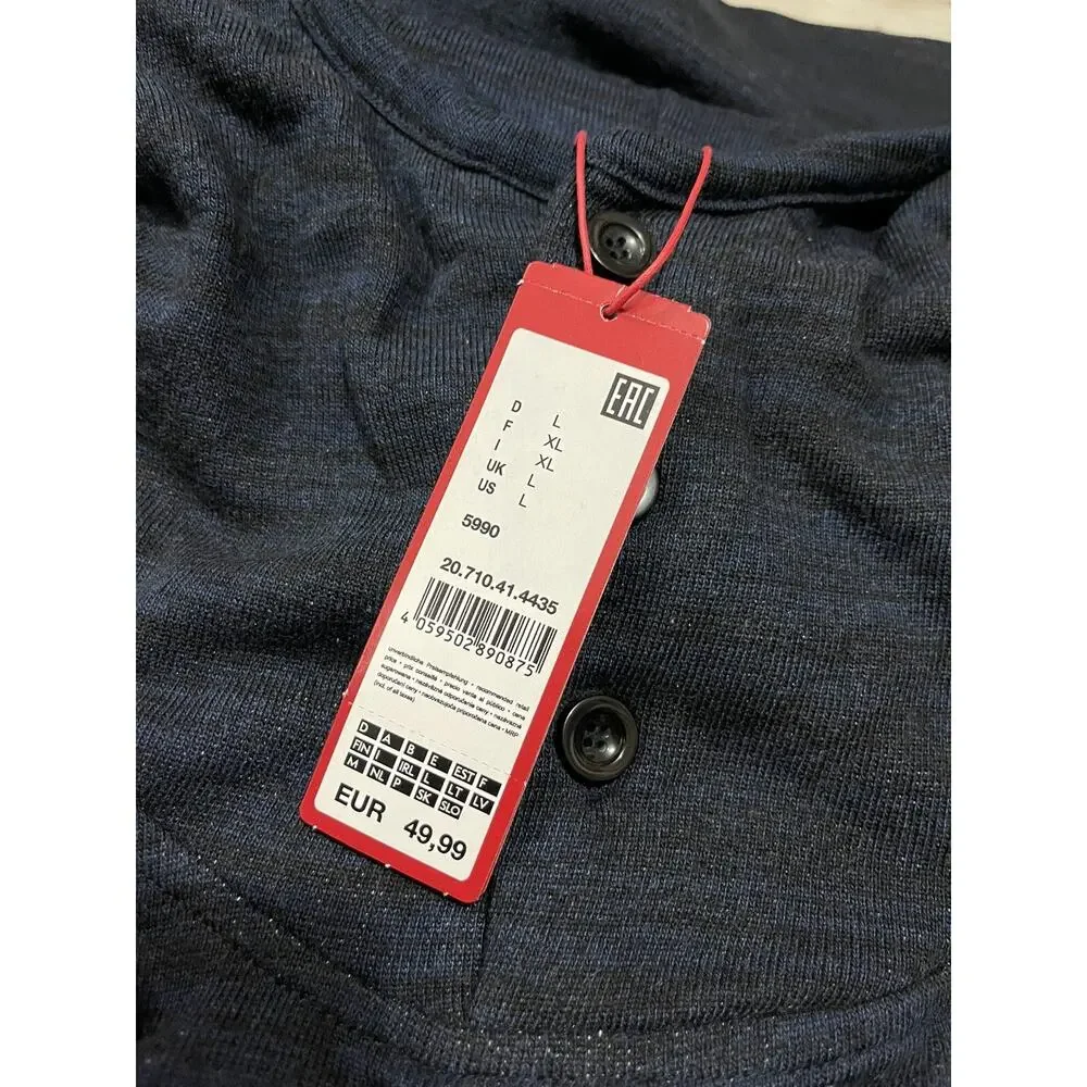 S.Oliver Hoodie Mens Large Sweater Blue Pullover Future Is Now Navy N153